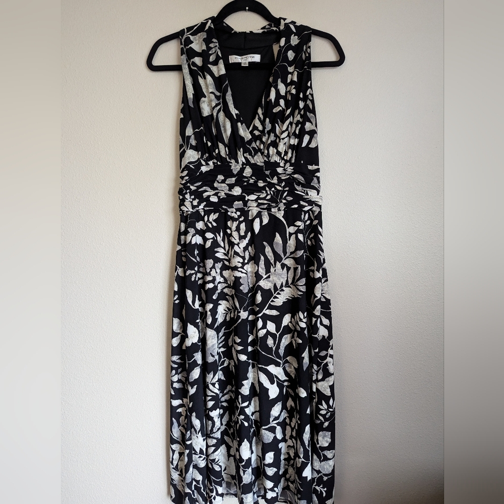 Evan Picone Black and White Patterned Dress Size 10